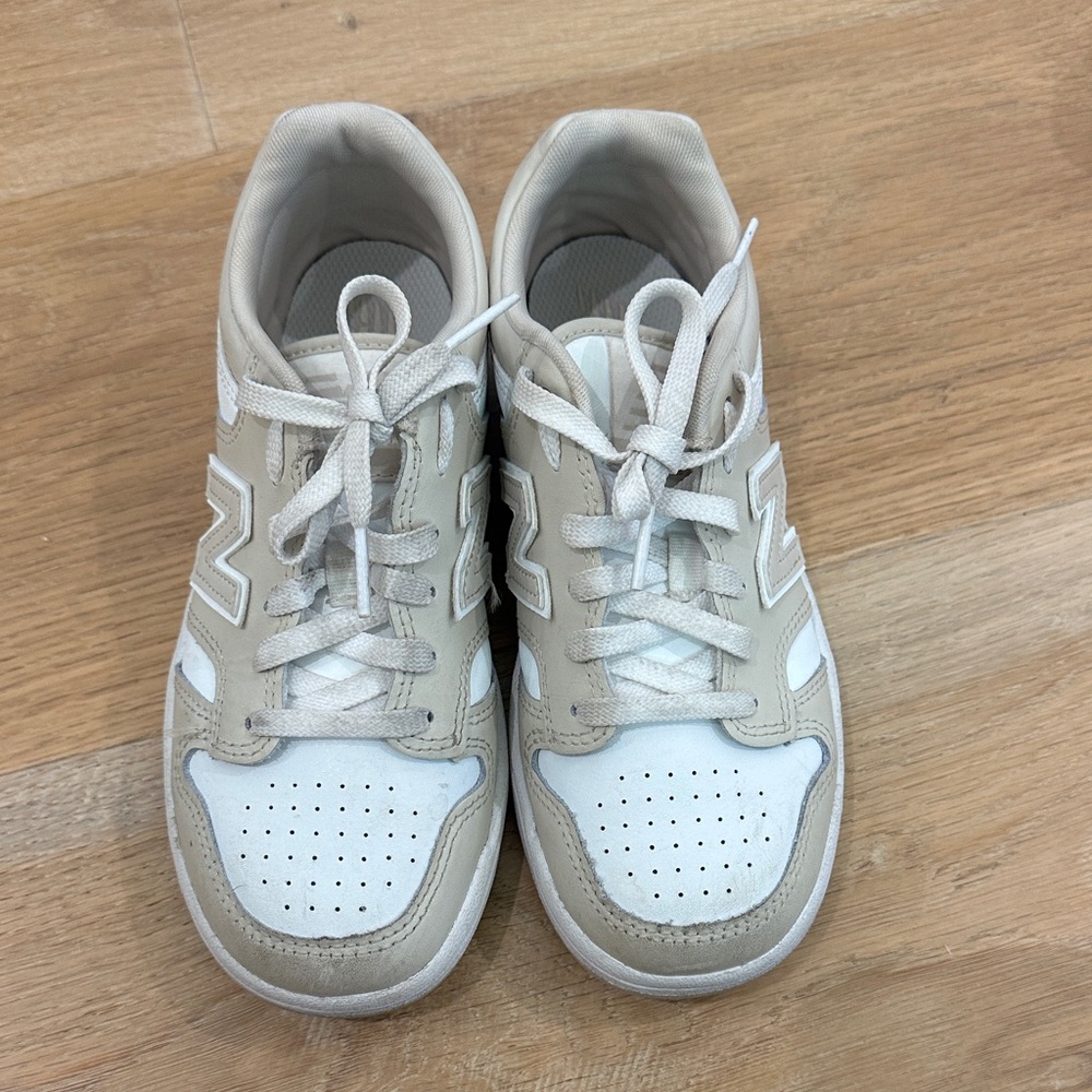 New Balance Kids Beige and White Sneakers